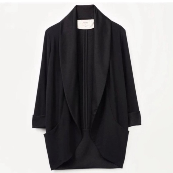 Wilfred Aritzia Chevalier Crepe Draped Black Open Blazer Jacket Asymmetric - Picture 4 of 13